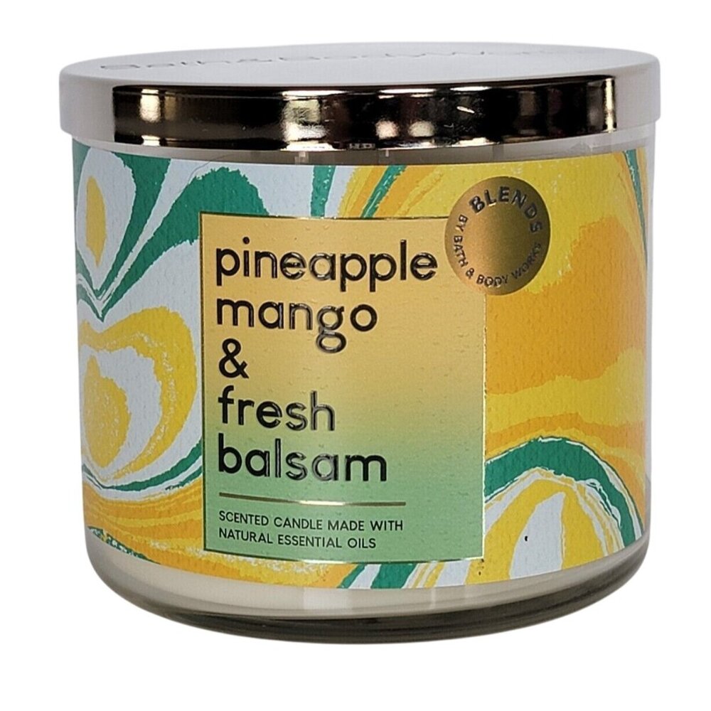 Bath and Body Works Blends Pineapple Mango & Fresh Balsam 3-Wick Candle